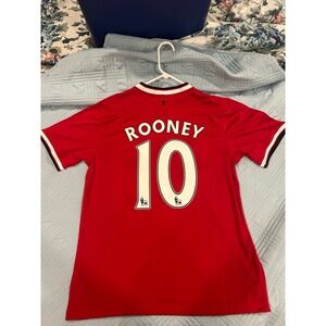 Manchester United Rooney 10 Soccer Jersey Red Nike Dri-Fit Men's Size XL